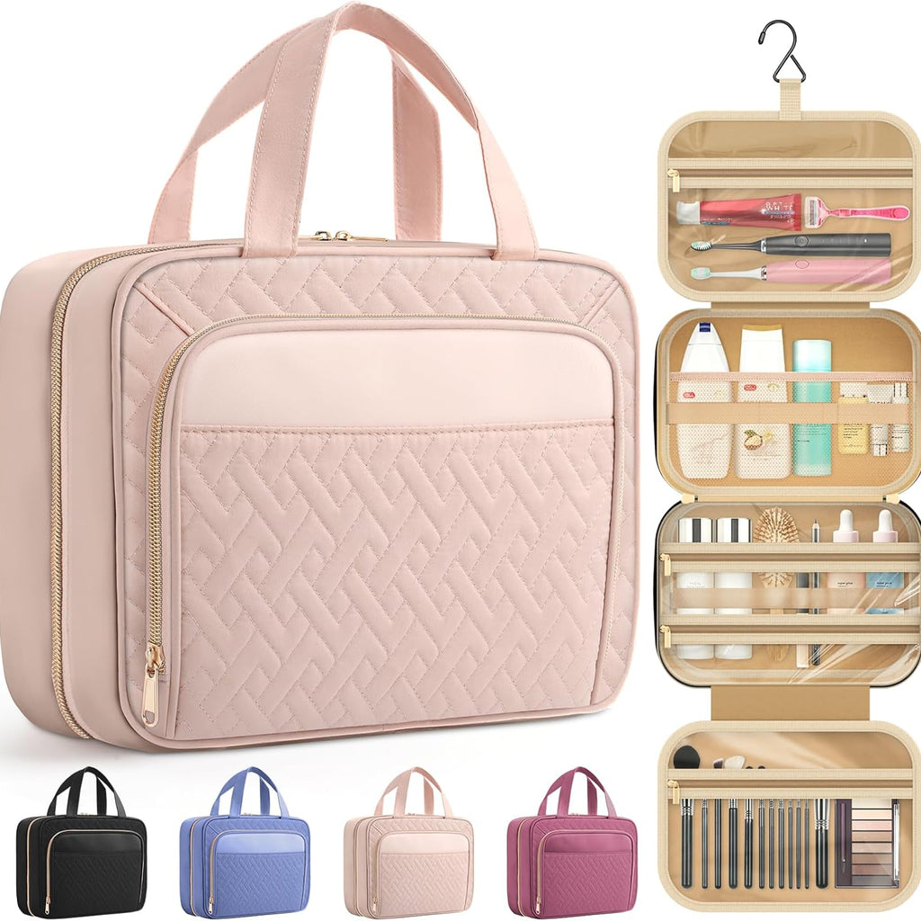 Large Travel Cosmetic Bag with Waterproof Hanging Hook